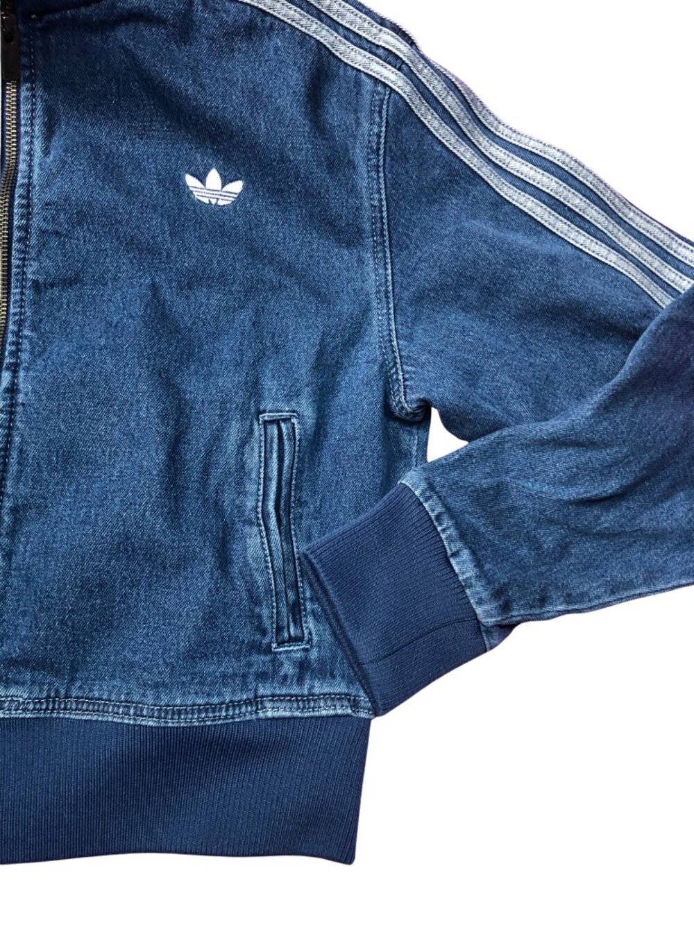 Women's • Originals - Adicolor Denim Track Top Sz M Indigo Denim - Picture 5 of 8